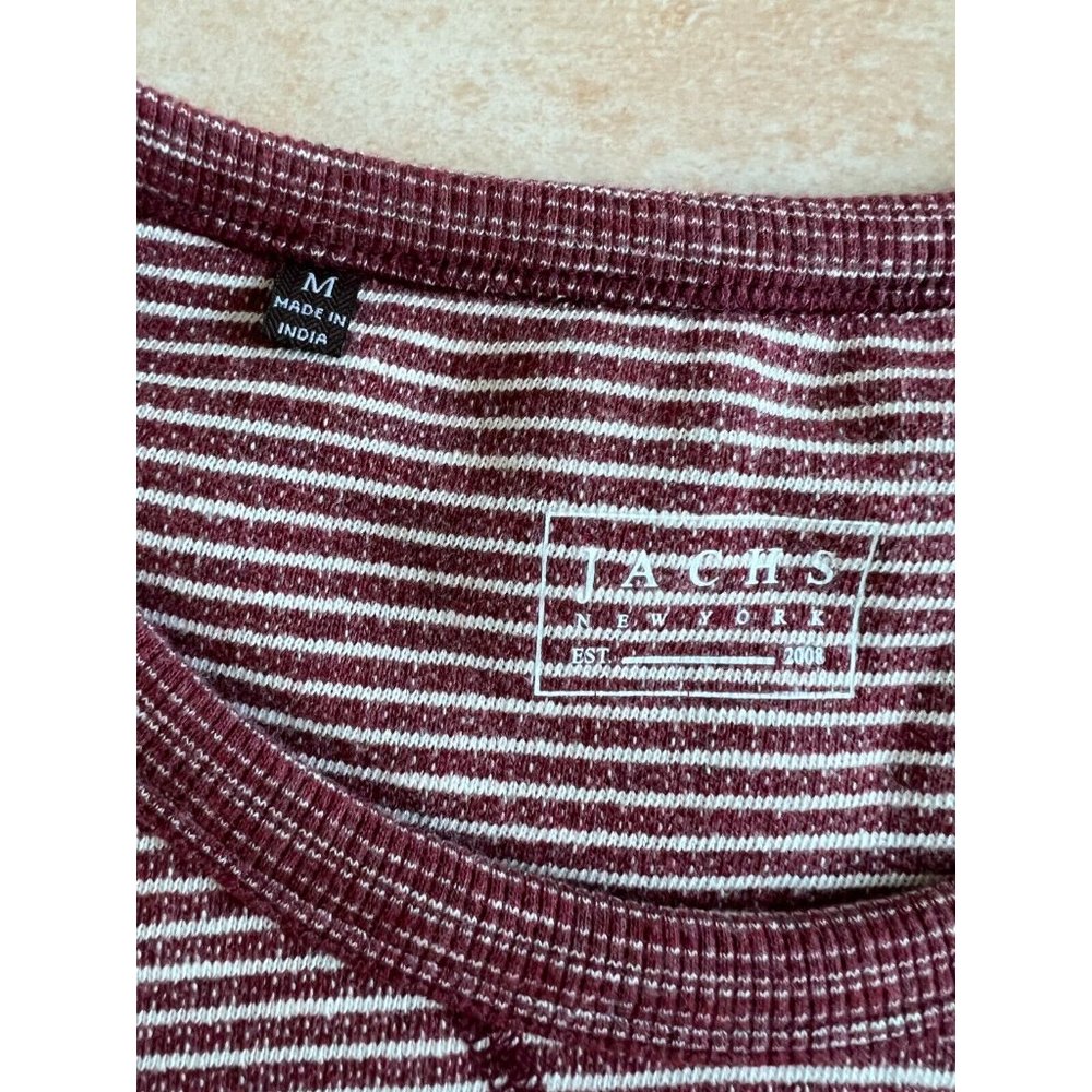 Jachs New York Sweatshirt Burgundy striped white cotton blend‎  Men size M - Picture 4 of 7